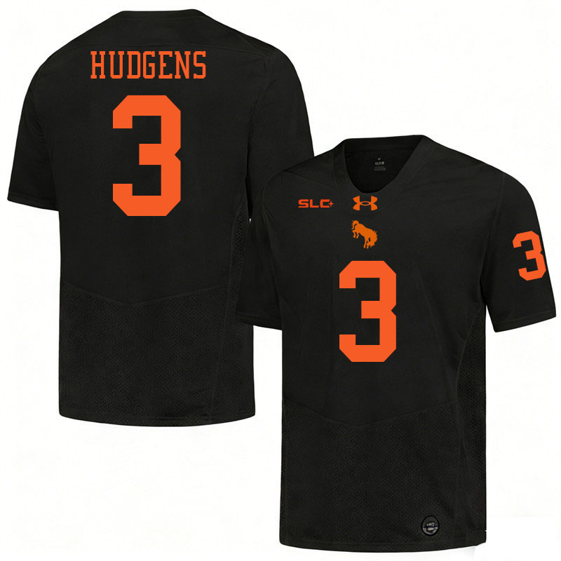 UT Rio Grande Valley Vaqueros #3 Logic Hudgens College Football Jerseys,Uniforms-Black